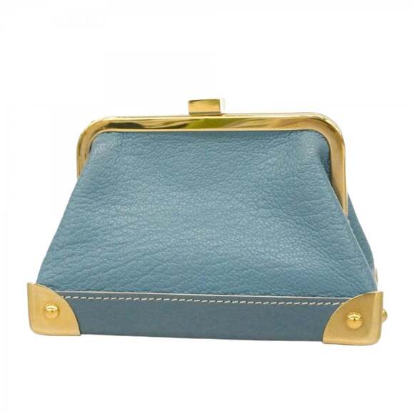 Louis Vuitton Suhali Portemonnaie Viennois Wallet/Coin Case M91833 Blue Women's